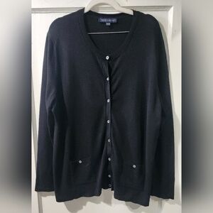🪻🧥Tommy Hilfiger Black Button-Up Cardigan